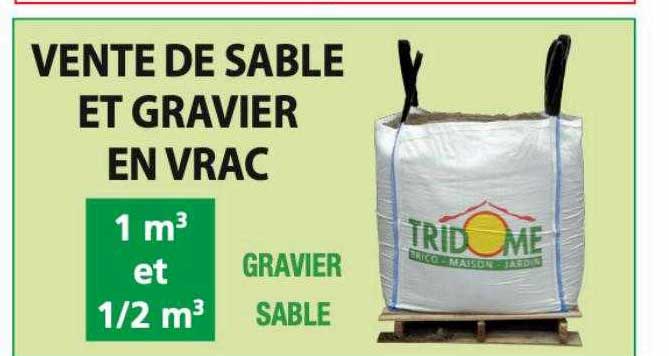 vente de sable et gravier en vrac