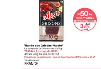 Viande Des Grisons "aoste"