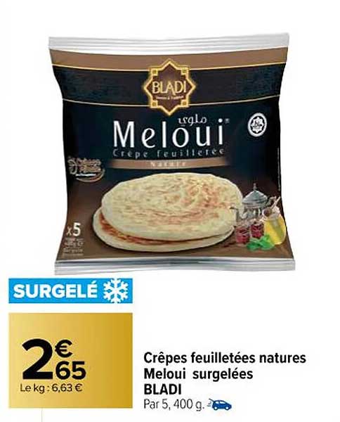 crêpes feuilletées natures meloui surgelées bladi
