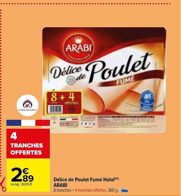délice de poulet fumé halal arabi