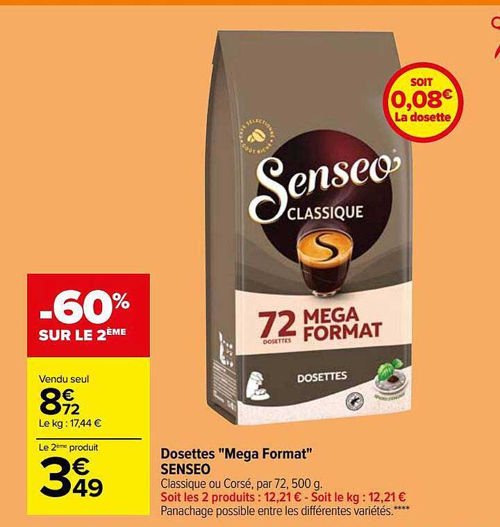 dosettes "méga format" senseo