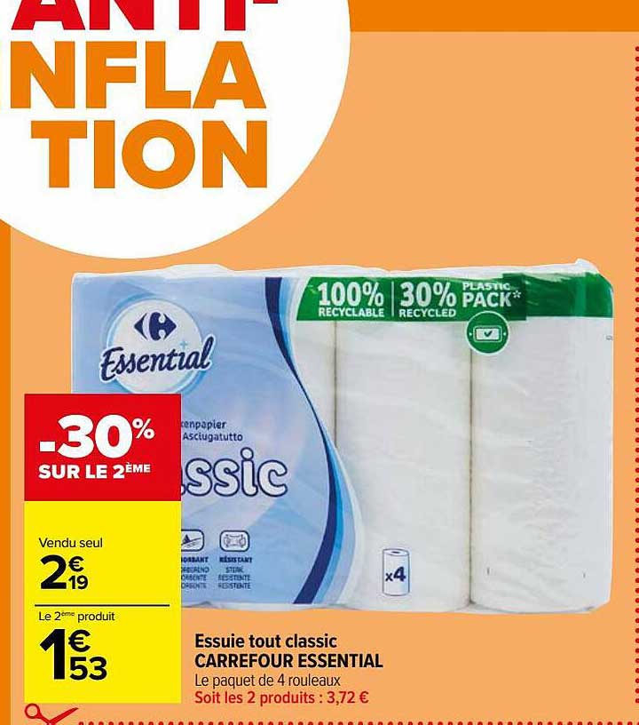 essuie tout classic carrefour essential