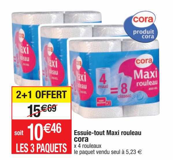 essuie-tout maxi rouleau cora