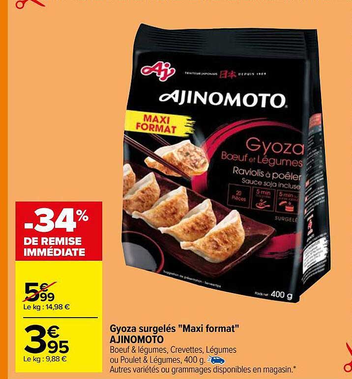 gyoza surgelés "maxi format" ajinomoto