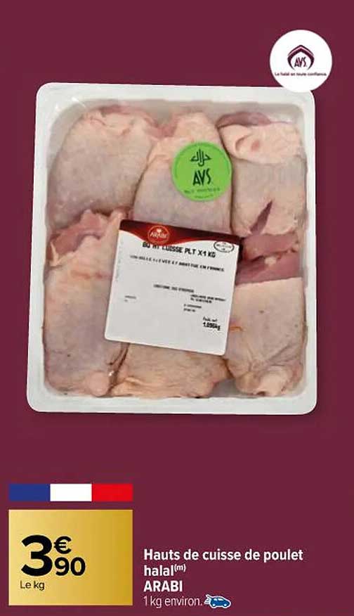 hauts de cuisse de poulet halal arabi