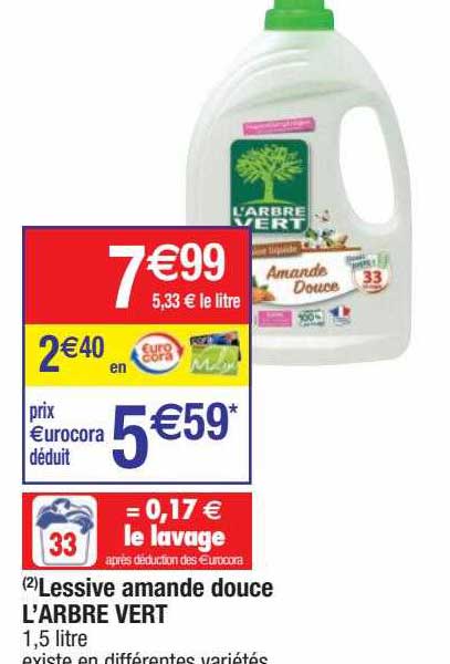 lessive amande douce l'arbre vert