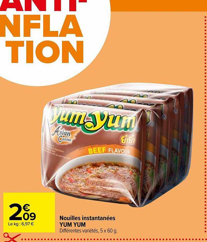 nouilles instantanées yum yum