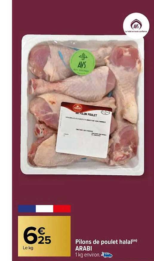 pilons de poulet halal arabi