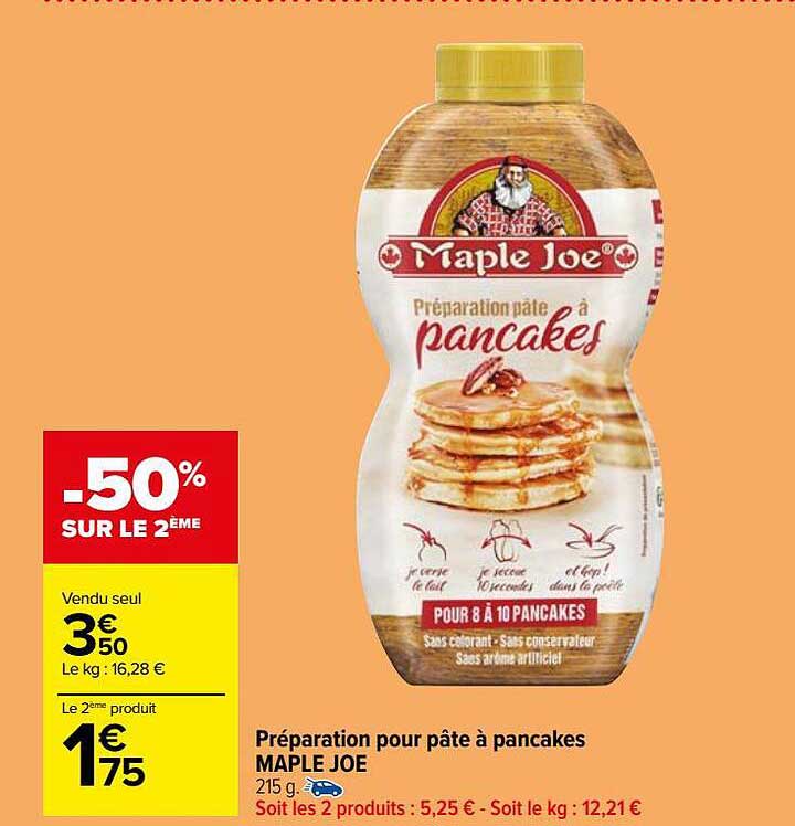 préparation pour pâte à pancakes maple joe
