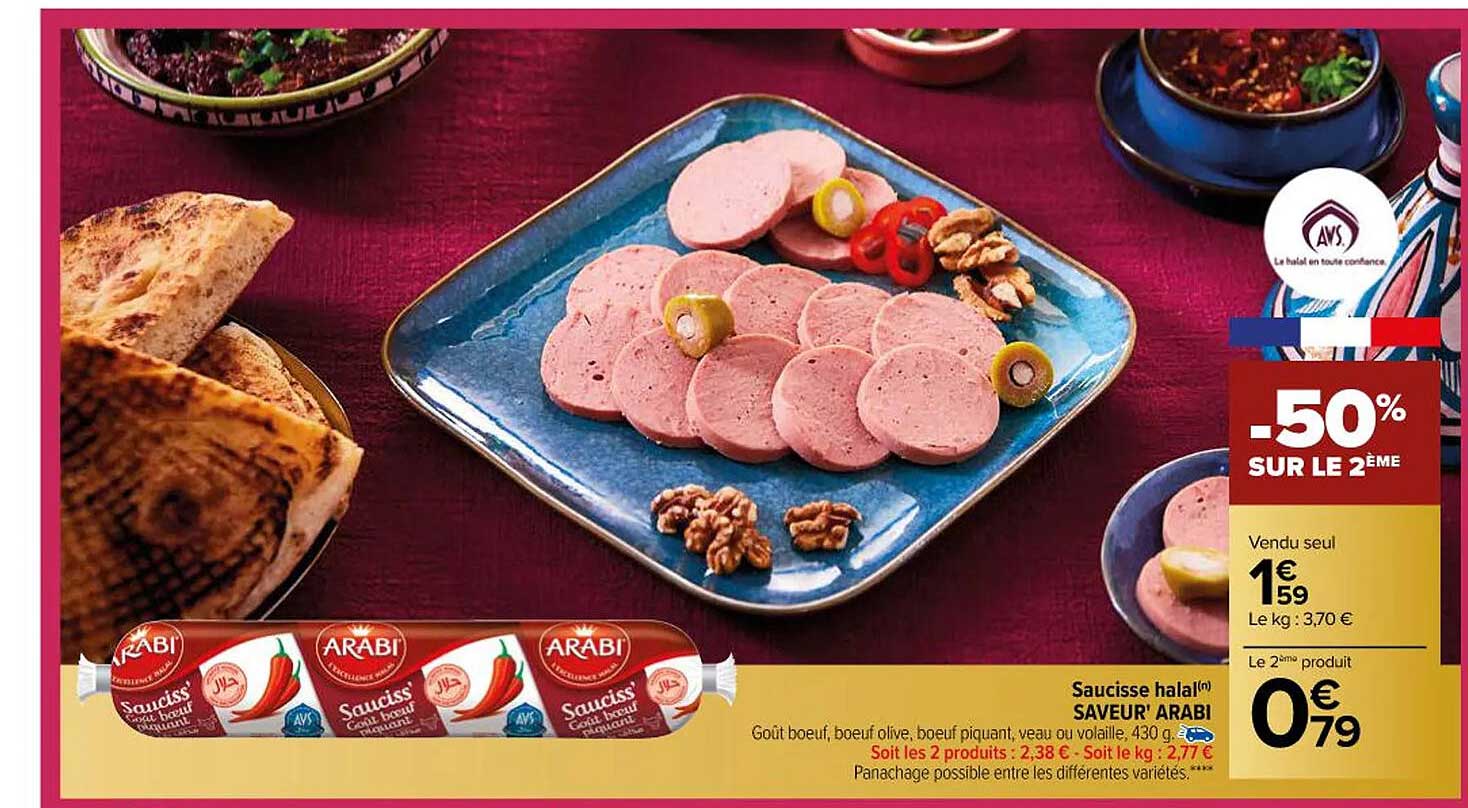 saucisse halal saveur' arabi