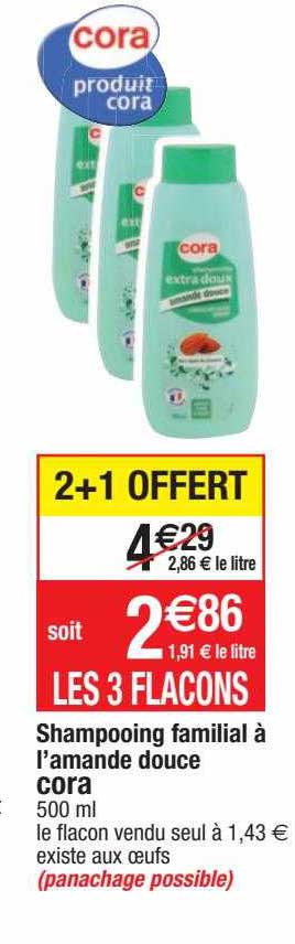 shampooing familial à l'amande douce cora