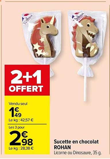 sucette en chocolat rohan