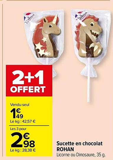 sucette en chocolat rohan