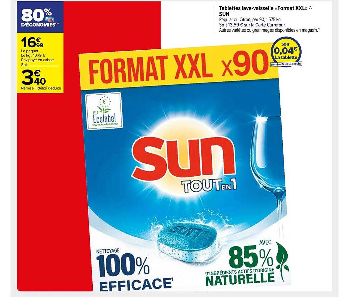 tablettes lave-vaisselle «format xxl» sun