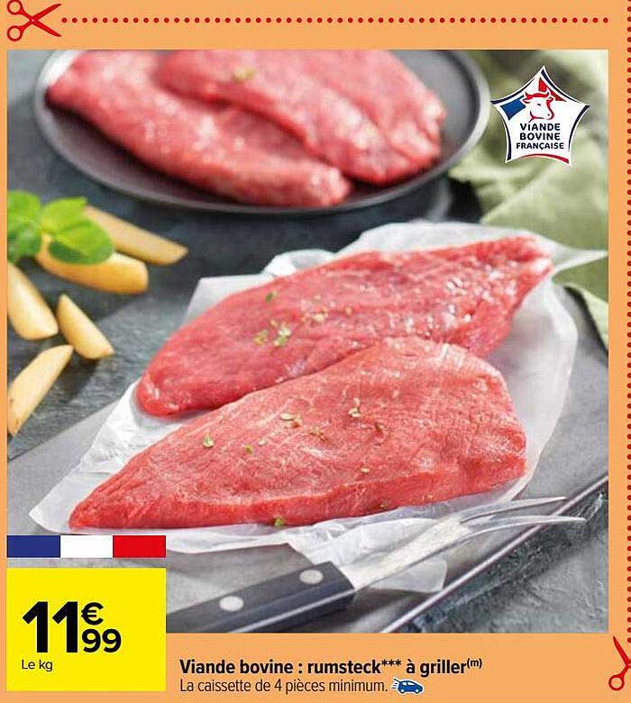 viande bovine : rumsteck***à griller