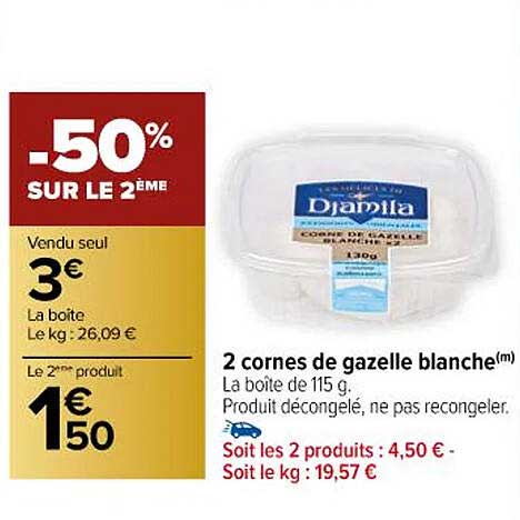 2 cornes de gazelle blanche