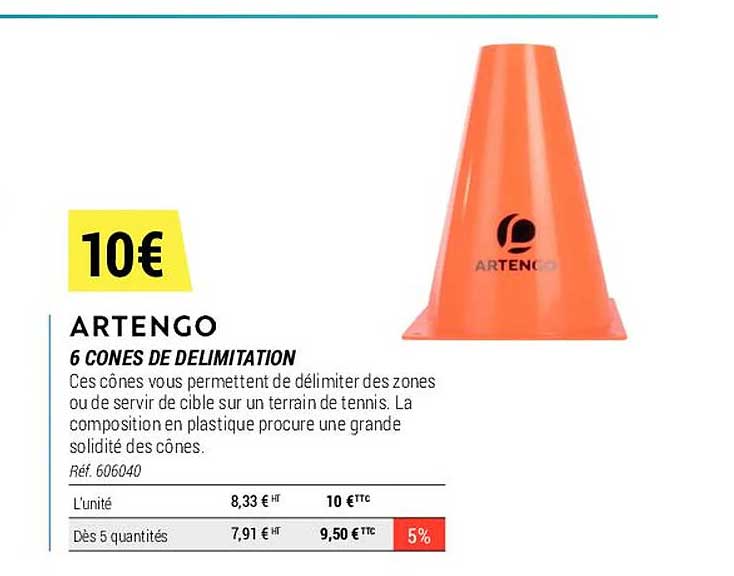 6 cônes de délimitation artengo