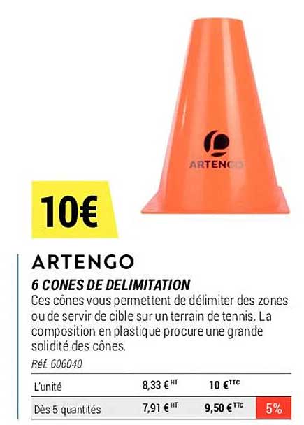 6 cônes de délimitation artengo