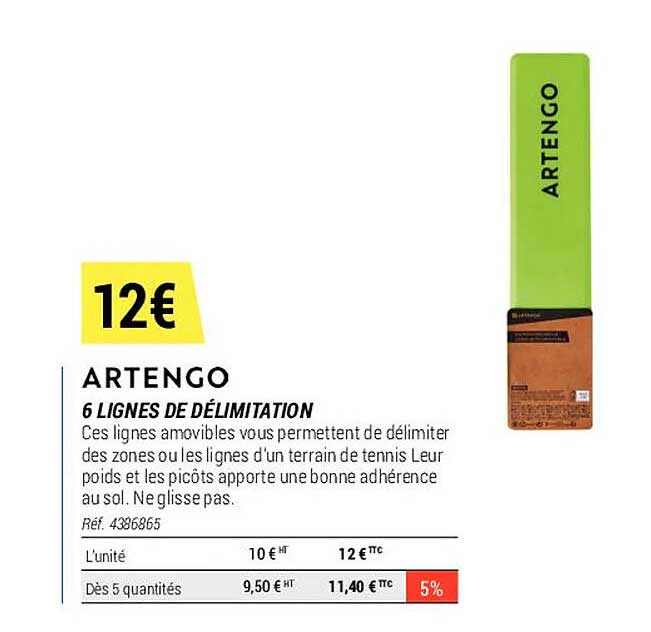 6 lignes de délimitation artengo