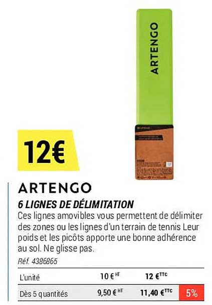 6 lignes de délimitation artengo