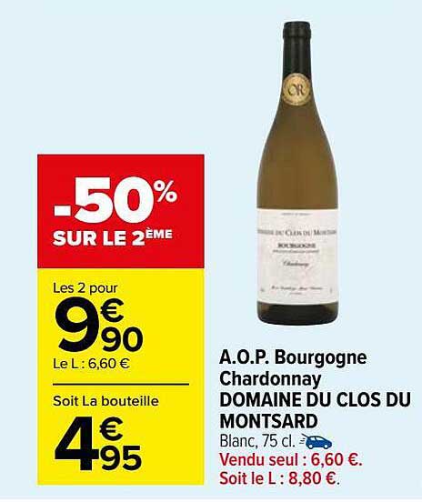 a.o.p. bourgogne chardonnay domaine du clos du montsard