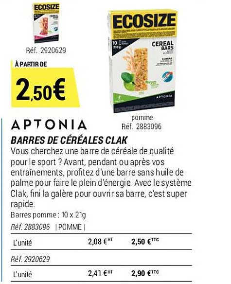 barres de céréales clak aptonia
