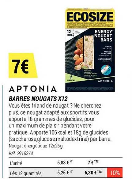 barres nougats x 12 aptonia
