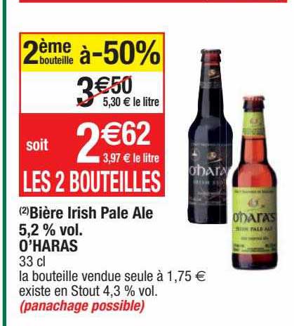 bière irish pale ale 5,2% vol. o'haras
