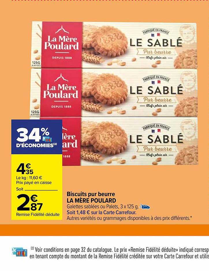 biscuits pur beurre la mère poulard