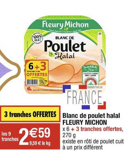 blanc de poulet halal fleury michon