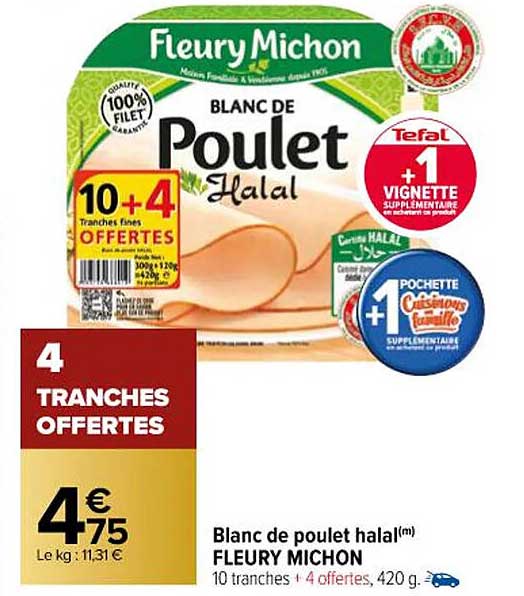 blanc de poulet halal fleury michon