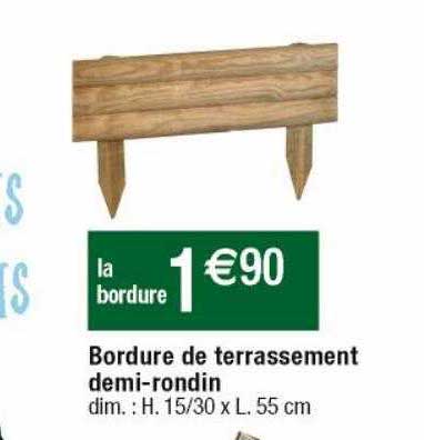 bordure de terrassement demi-rondin