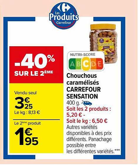 chouchous caramélisés carrefour sensation