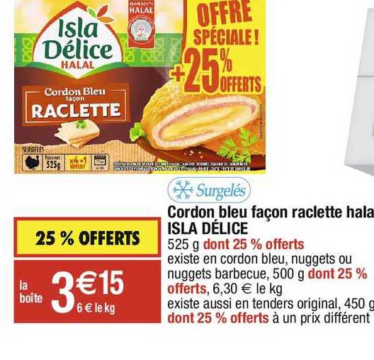 cordon bleu façon raclette halal isla délice