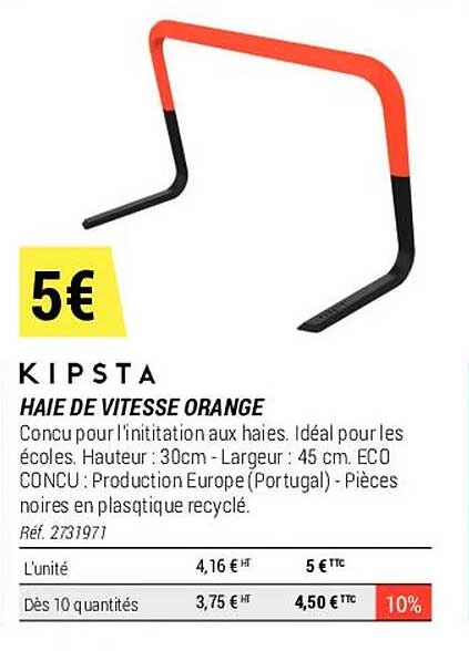 haie de vitesse orange kipsta