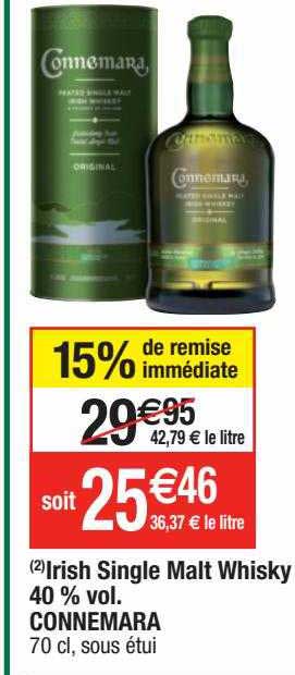 irish single malt whisky 40% vol. connemara
