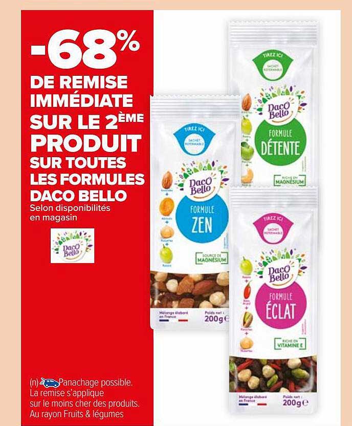 les formules daco bello