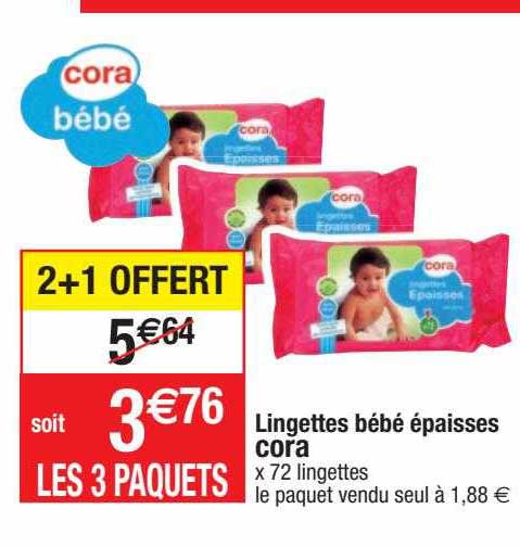 lingettes bébé épaisses cora