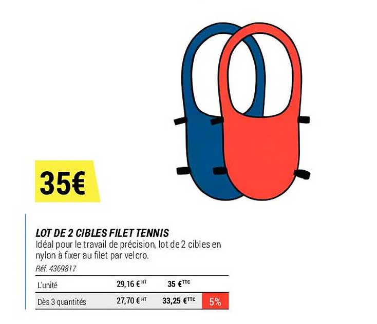 lot de 2 cibles filet tennis