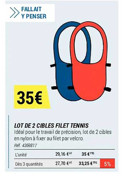 lot de 2 cibles filet tennis
