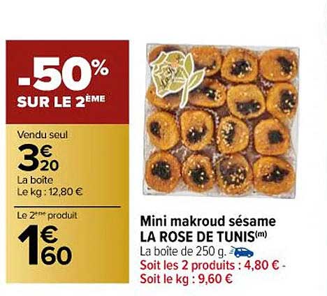 Mini Makroud Sésame La Rose De Tunis