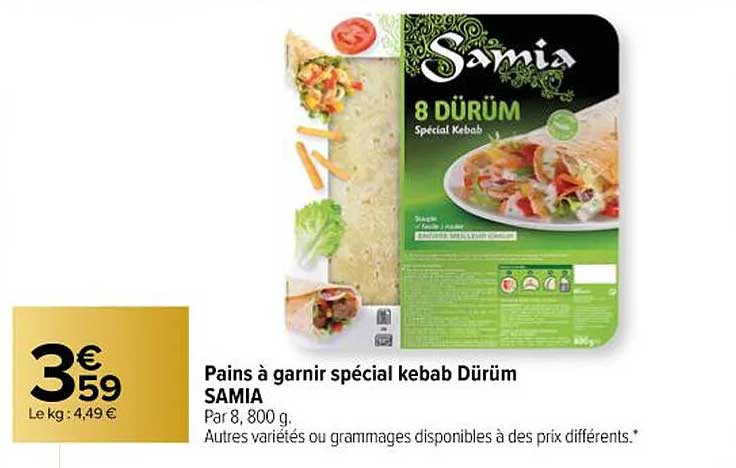 pains à garnir spécial kebab dürüm samia