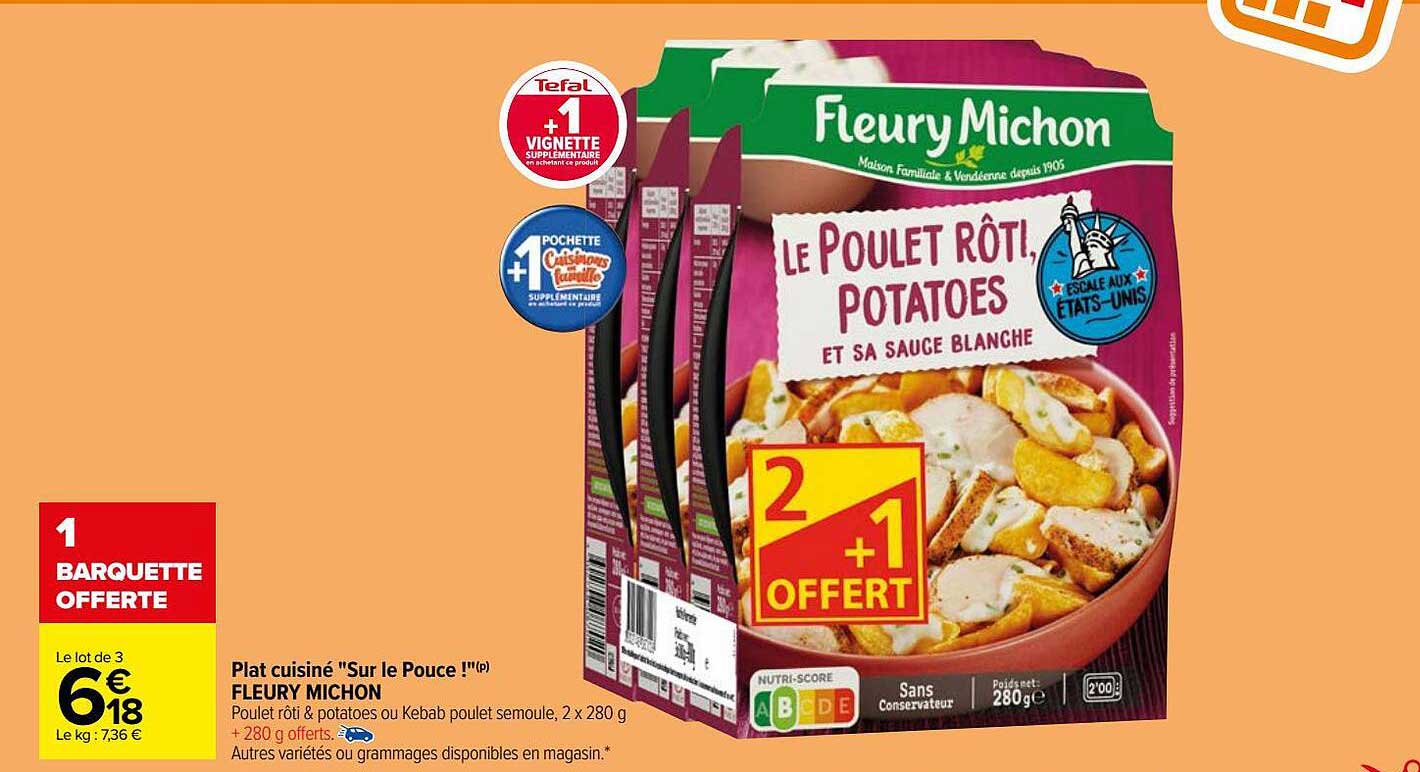 plat cuisiné "sur le pouce!" fleury michon