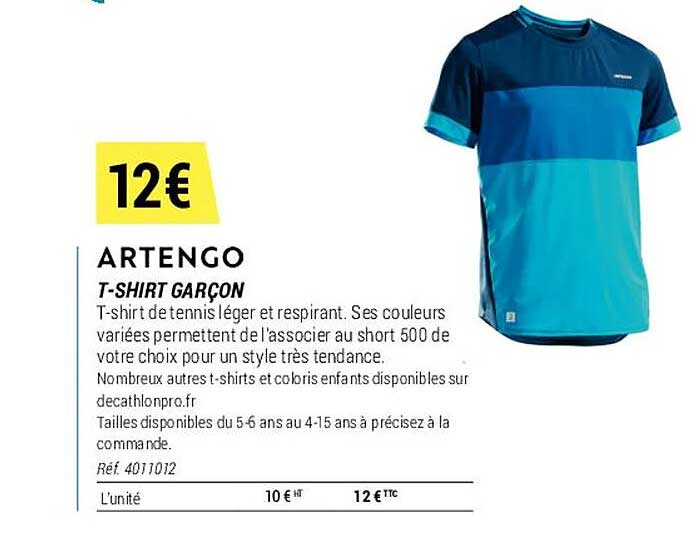t-shirt garçon artengo