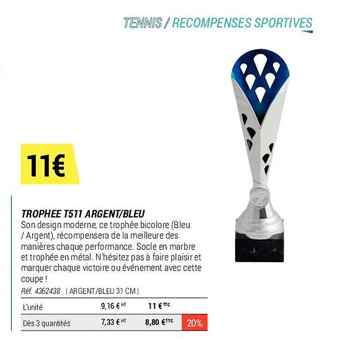 trophée t511 argent-bleu
