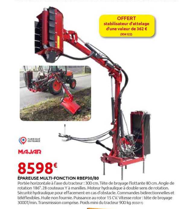 épareuse multifonction rbep30/80 majar
