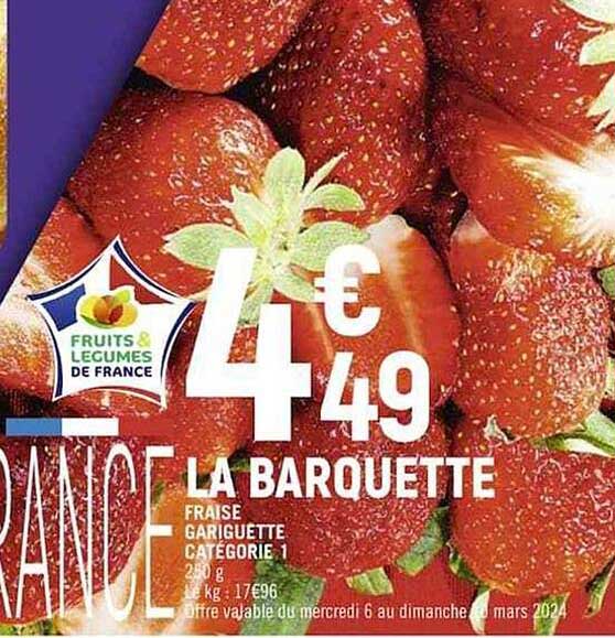 fraise gariguette catégorie 1