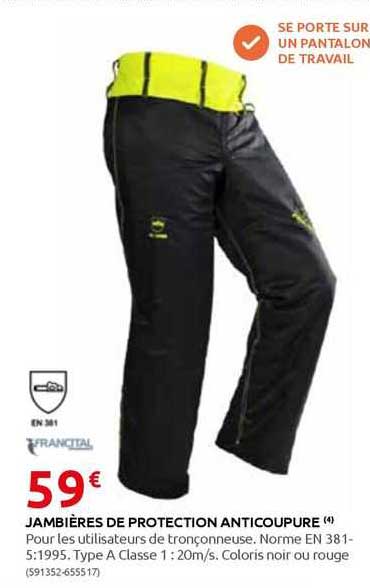 jambières de protection anti coupure