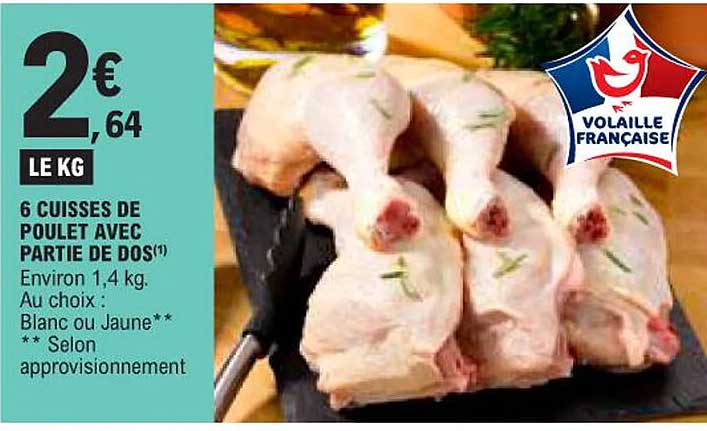 6 cuisses de poulet avec partie de dos