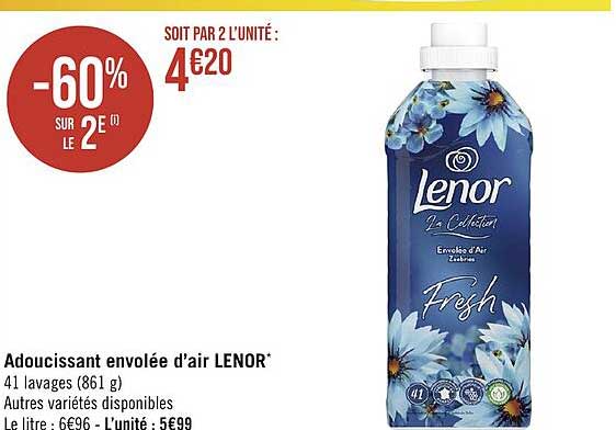 adoucissant envolée d'air lenor